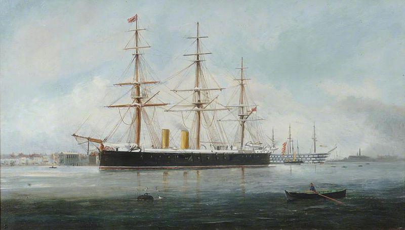 Henry J Morgan HMS 'Hercules' oil painting picture